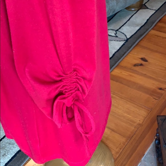 🌻JM Collection w/Ruched Sleeve Petite Large Red - Picture 2 of 5